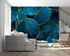 Teal and Gold Patterned Wallpaper | Murals Wallpaper