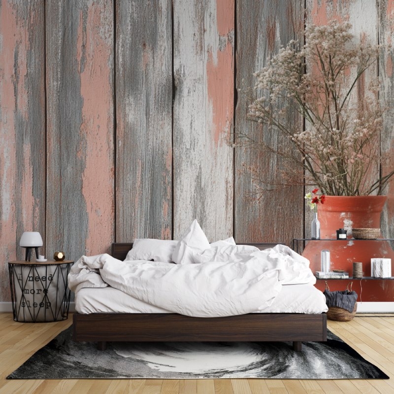 Driftwood Effect Terracotta Wallpaper | Murals Wallpaper