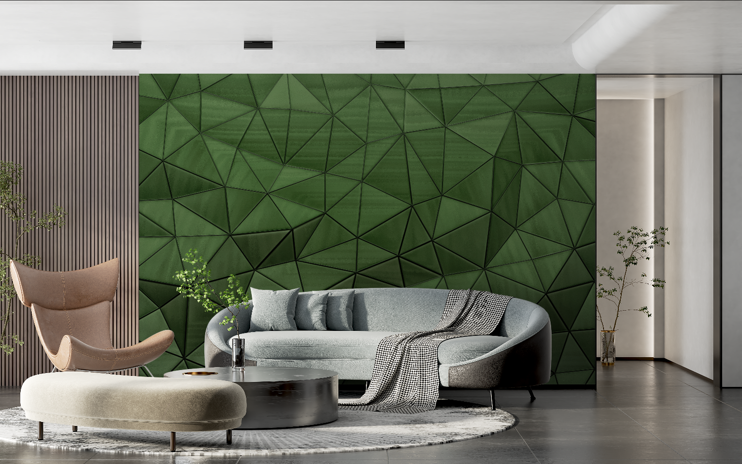 Green Geometric Wallpaper | Murals Wallpaper