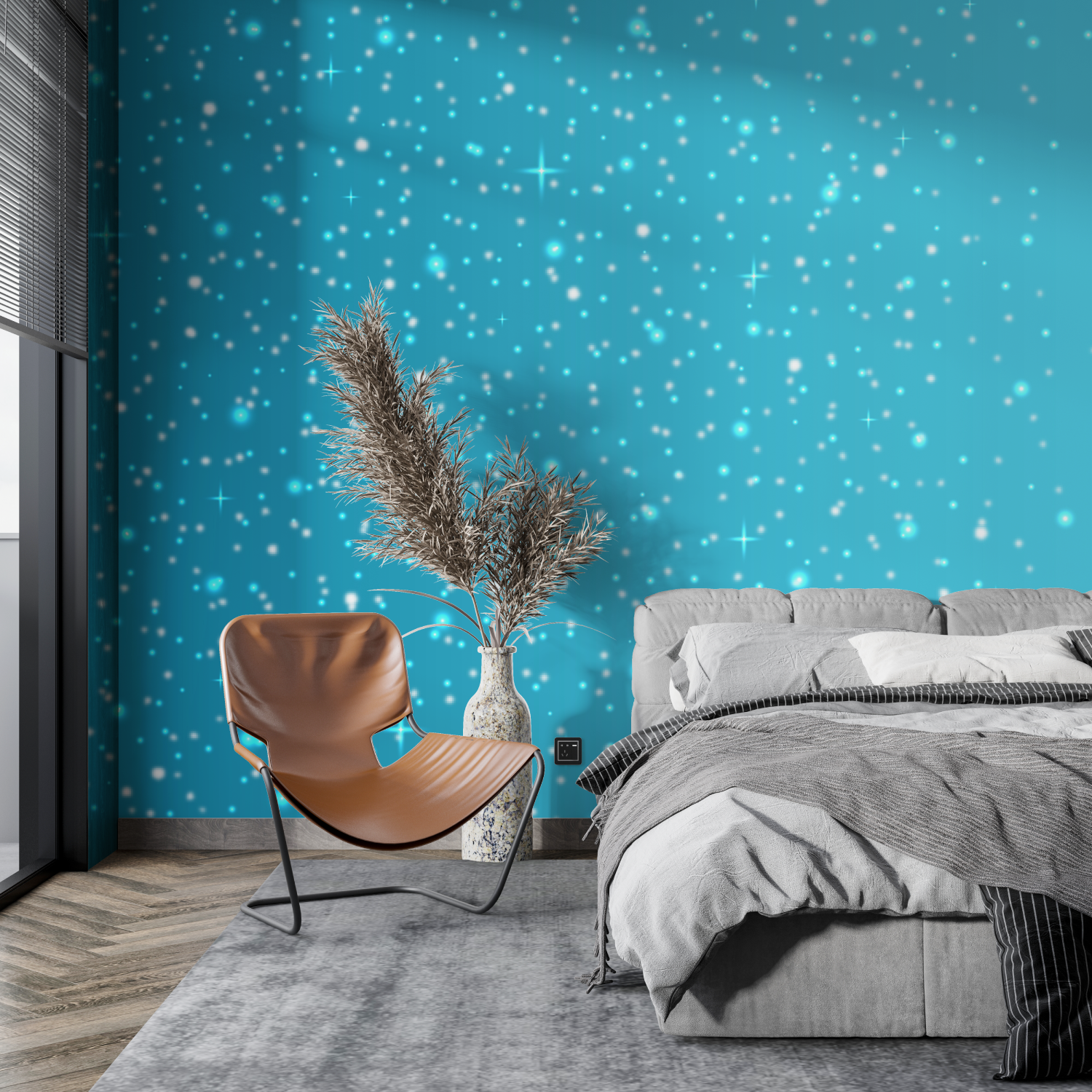 Turquoise Glitter Wallpaper | Murals Wallpaper