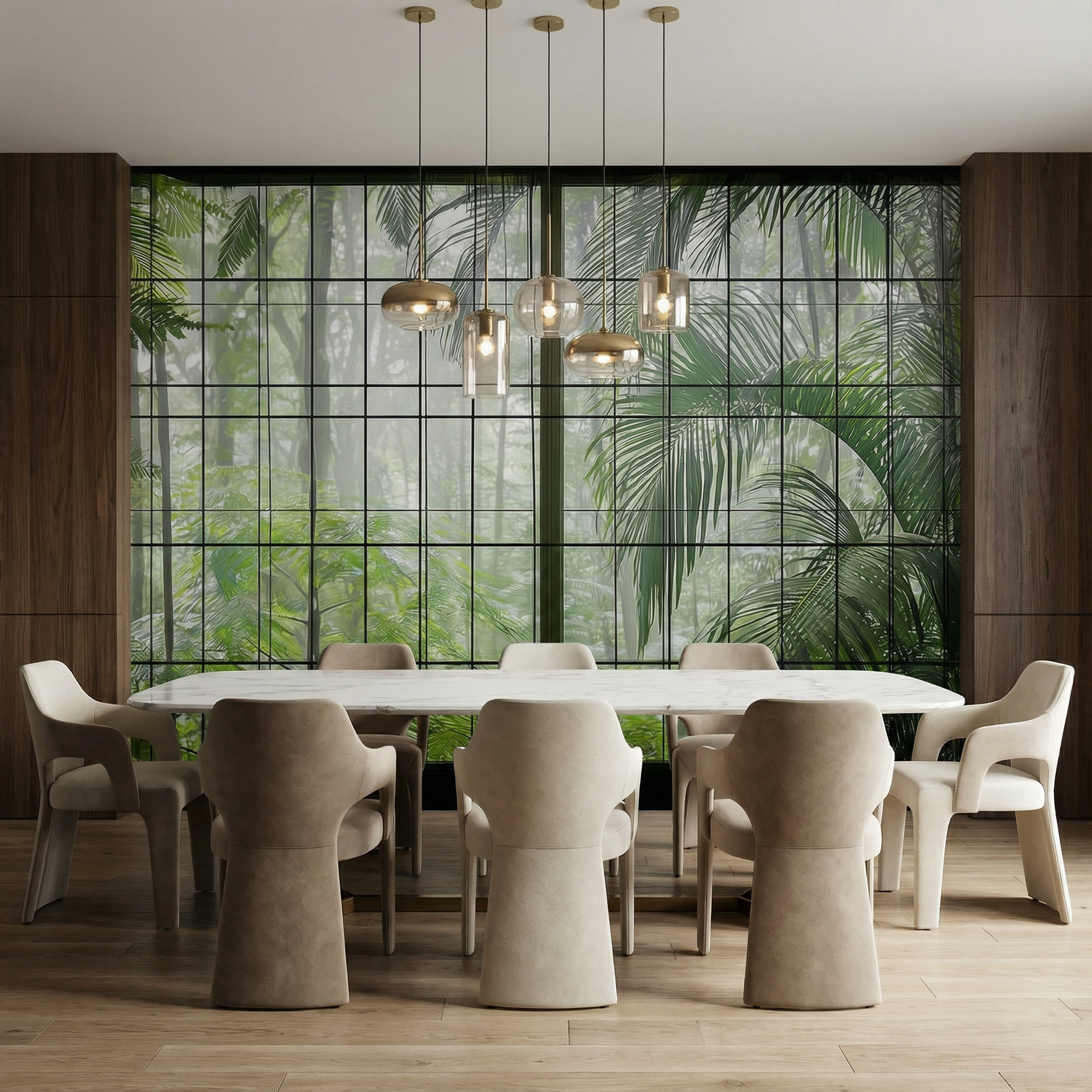 Tropical Jungle Window View Mural Wallpaper