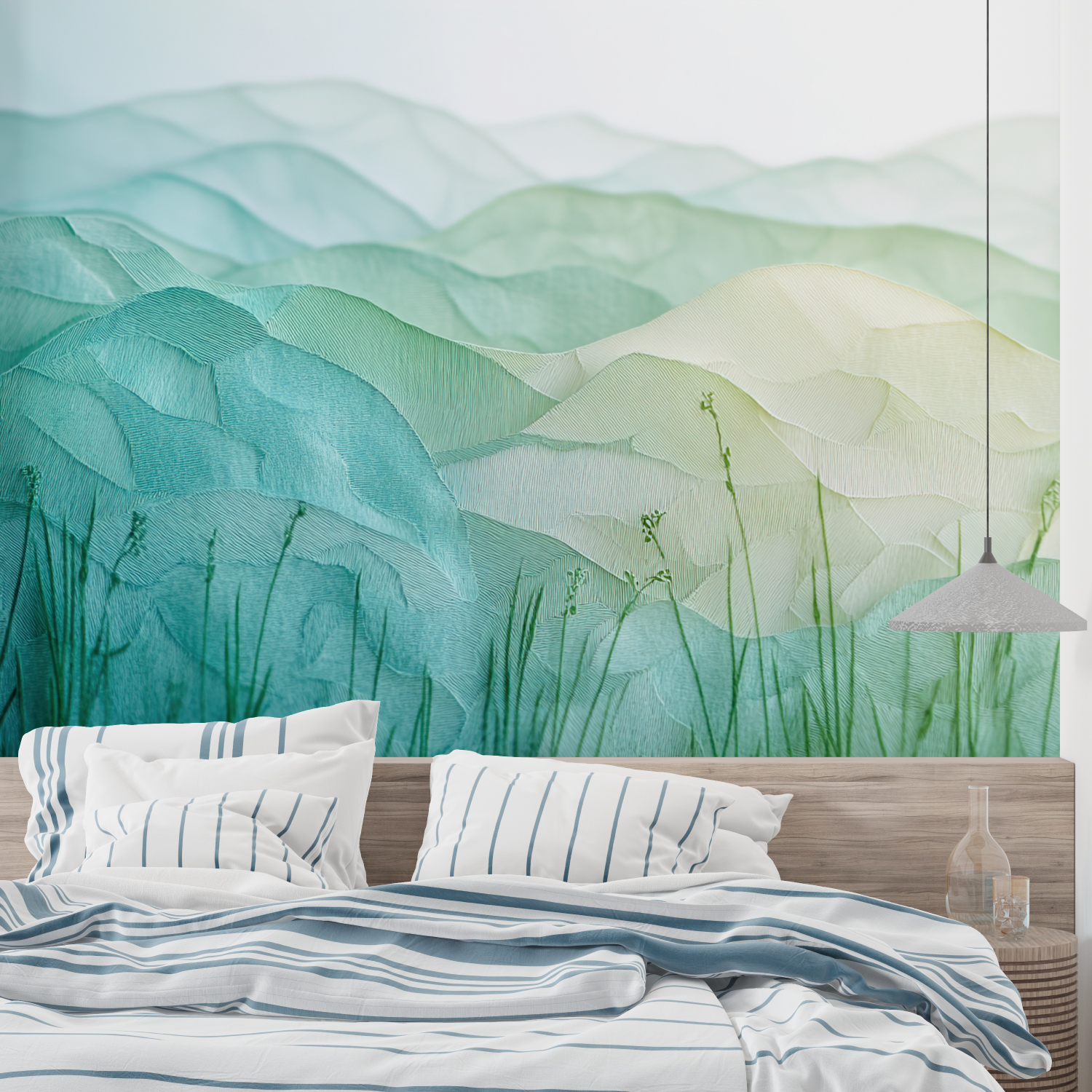 3D Green Watercolor Wallpaper | Murals Wallpaper