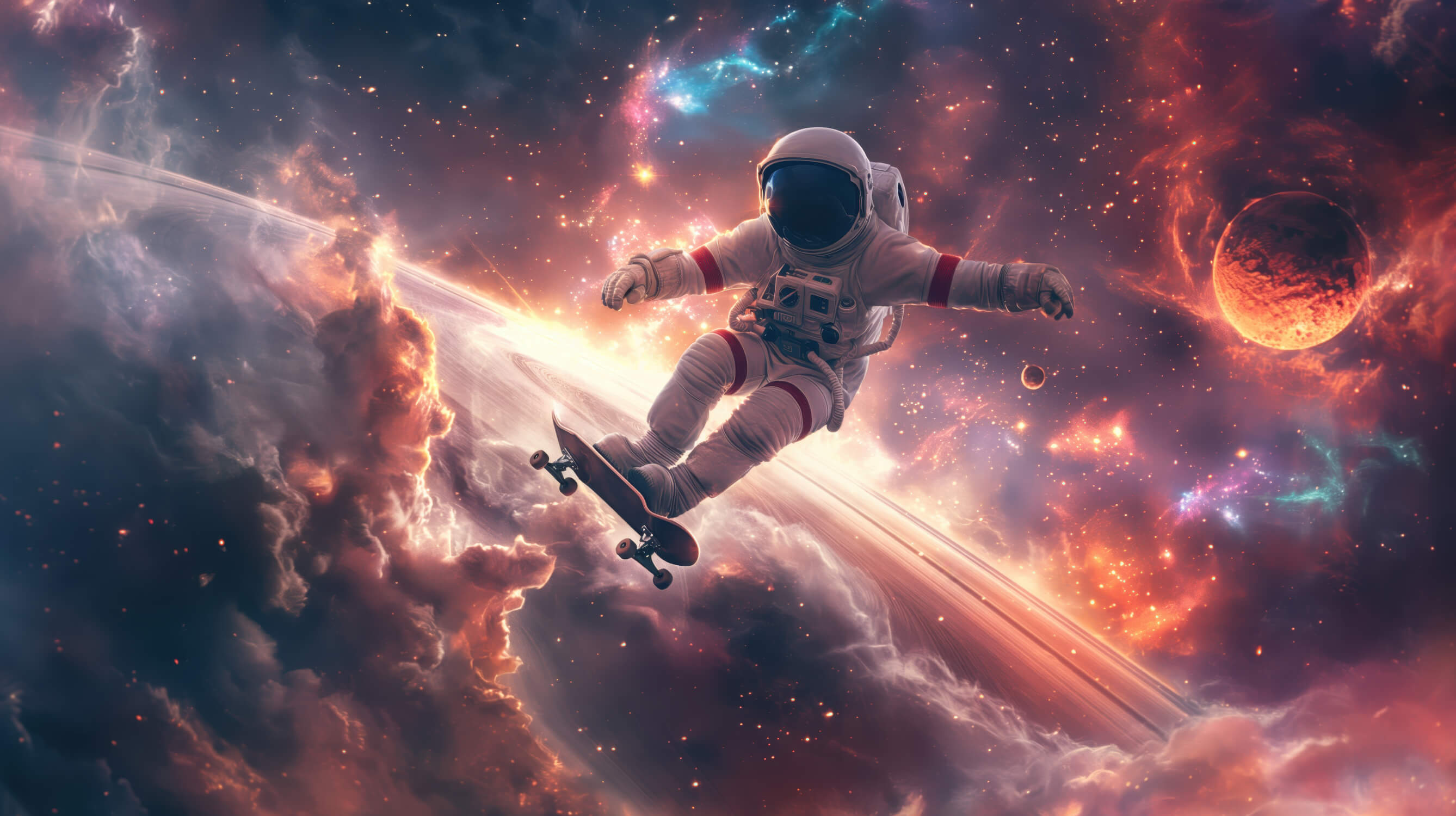 Tapeten Garçon Skateboard Astronaut