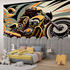 Orange Motorcycle Graffiti Wallpaper | Murals Wallpaper