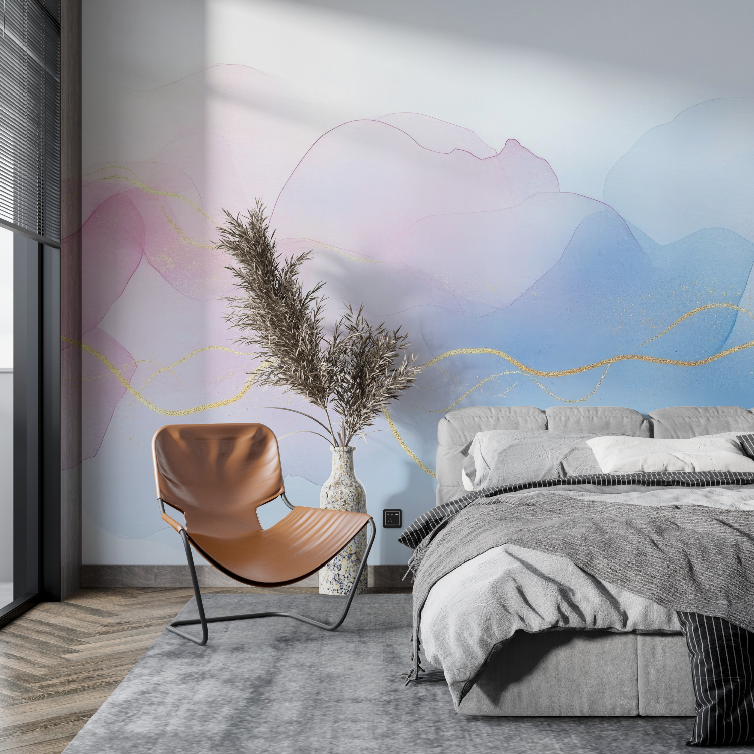 Watercolor Rose Gold Wallpaper | Murals Wallpaper