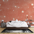 Terracotta Wallpaper with Golden Shooting Stars | Murals Wallpaper