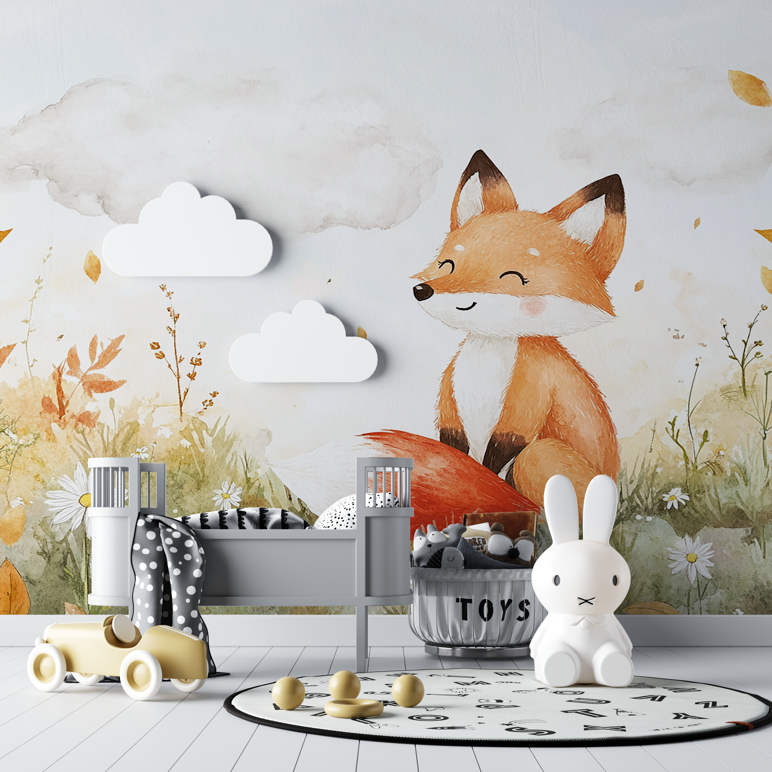 Cute Fox Wallpaper | Murals Wallpaper