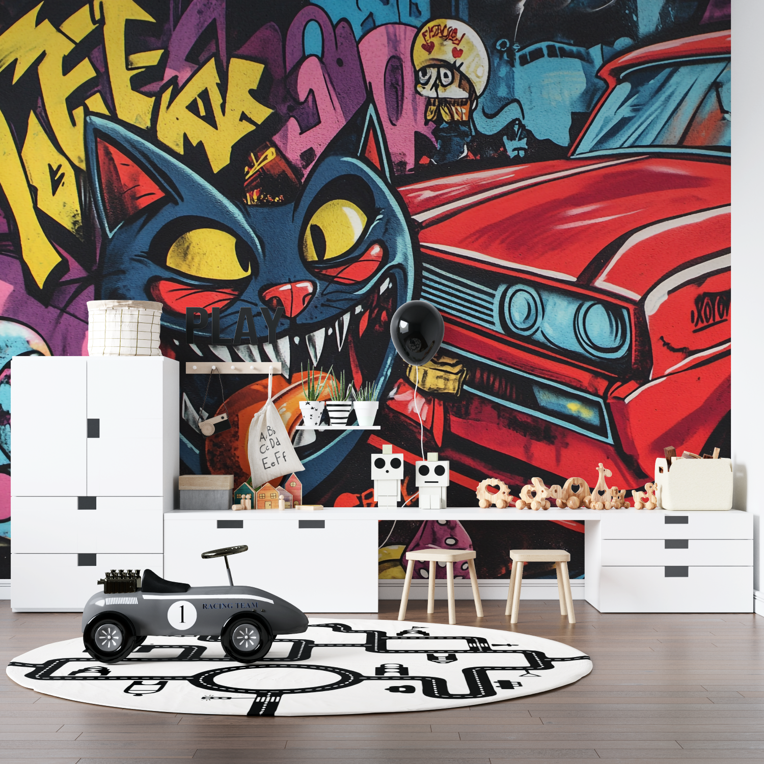 Tapeten-Graffiti-Amüsant-Panorama-Anime