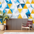 Blue and Yellow Triangle Wallpaper | Murals Wallpaper