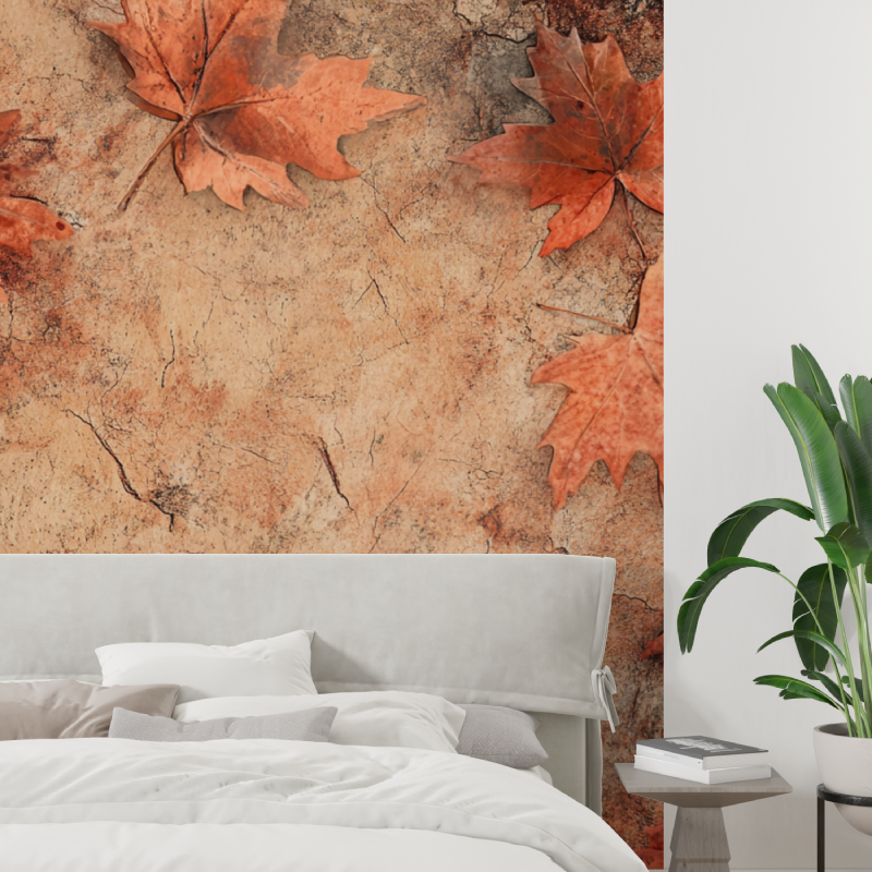 Terracotta Wood-Look Patina Wallpaper | Murals Wallpaper