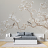 Tree branch beige mural wallpaper tete de lit