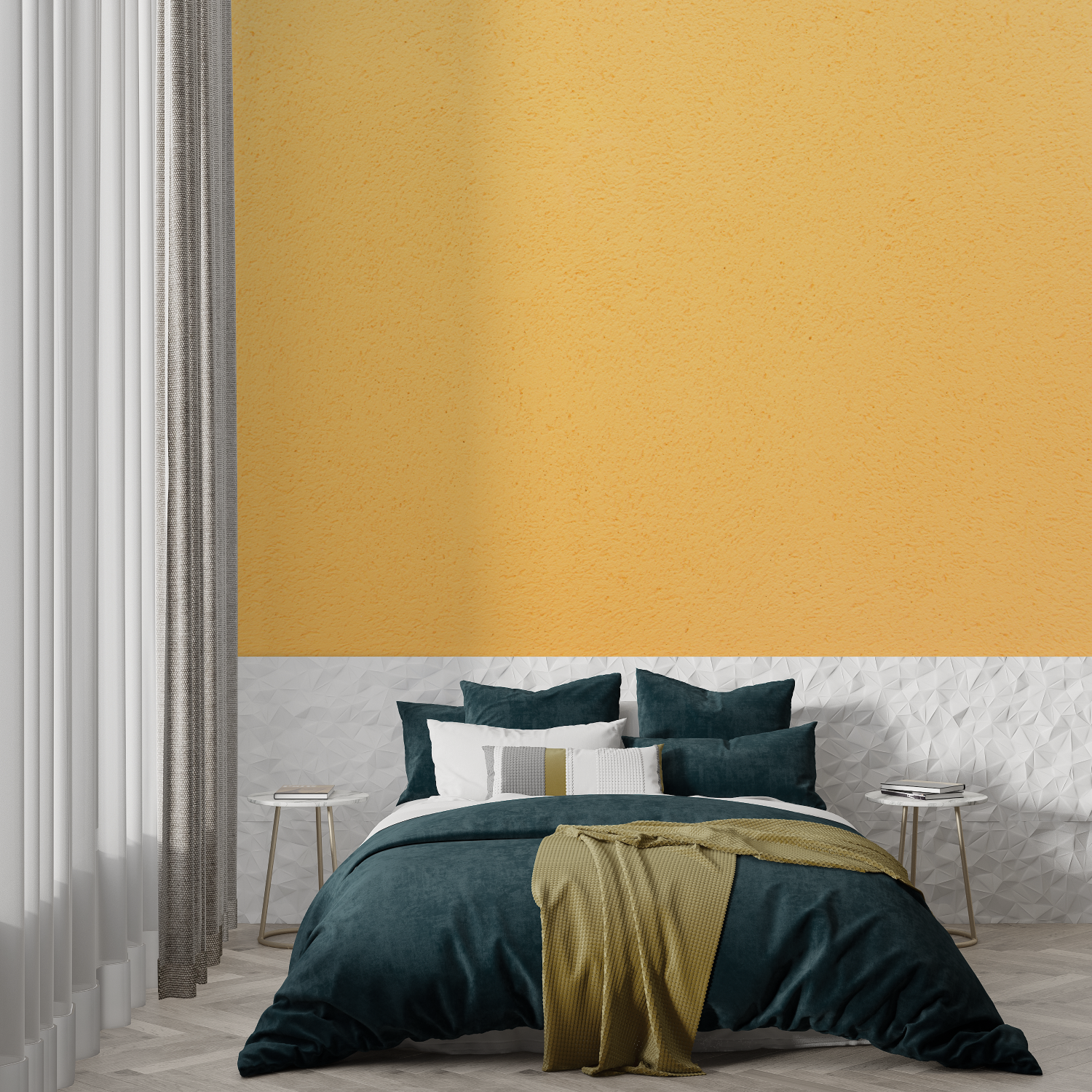 Non-Woven Yellow Orange Wallpaper | Murals Wallpaper