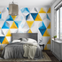 Blue and Yellow Triangle Wallpaper | Murals Wallpaper