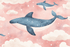 Classic Girl Wallpaper Pink Clouds and Whale | Murals Wallpaper
