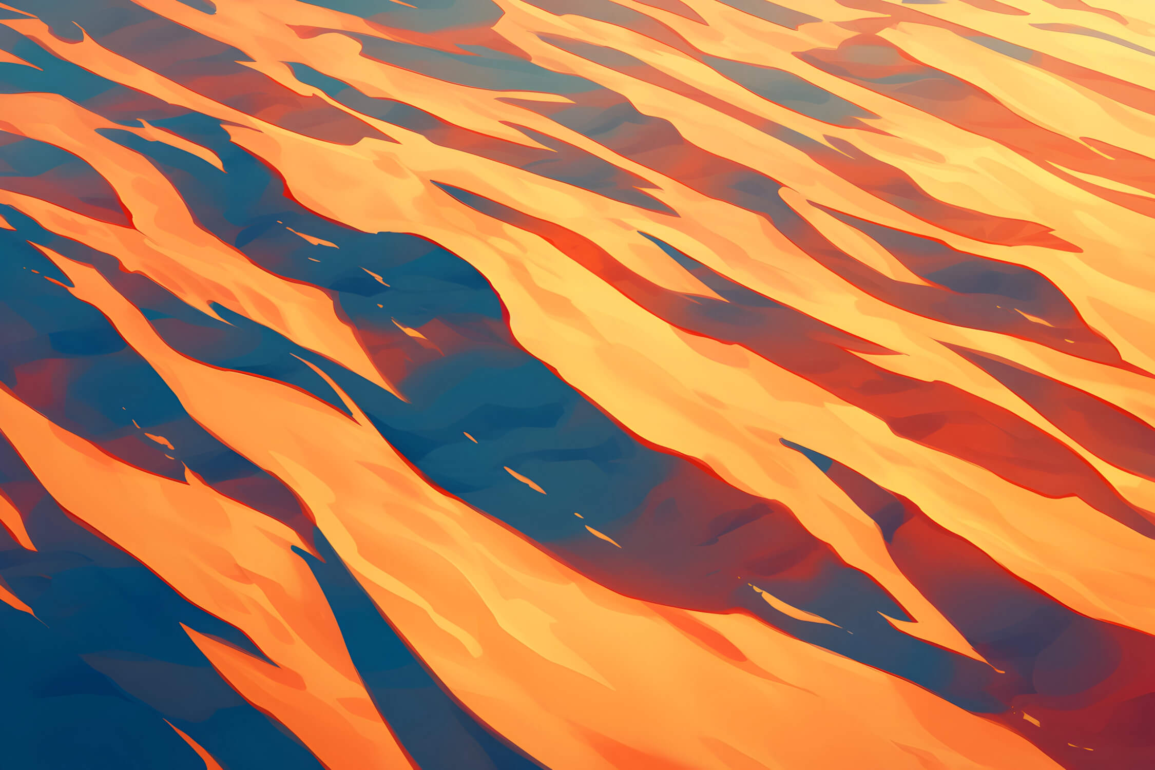Abstract Orange and Blue Wallpaper | Murals Wallpaper