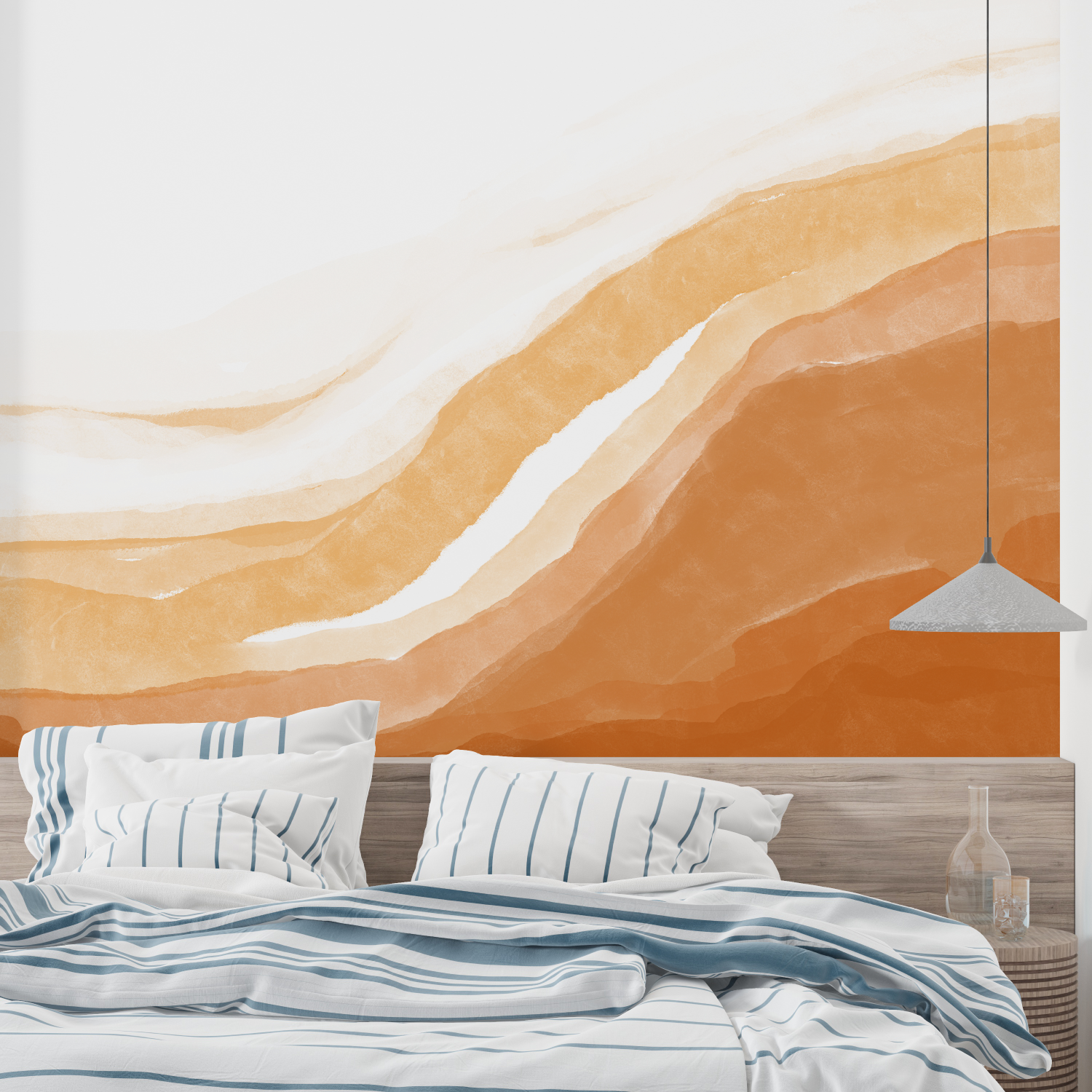 Aquarell-Kunsttapete Orange Leroy Merlin