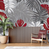 Tropical Gray and Red Wallpaper | Murals Wallpaper