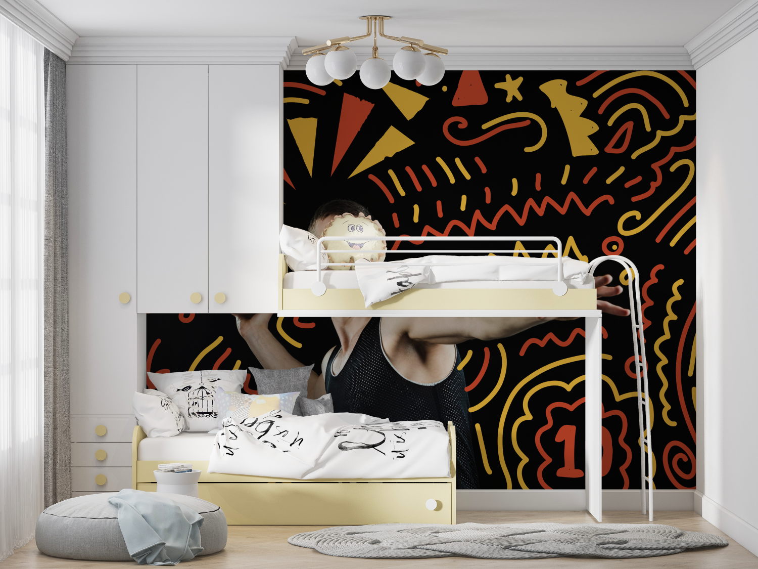 Sporty Teen Bedroom Wallpaper | Murals Wallpaper