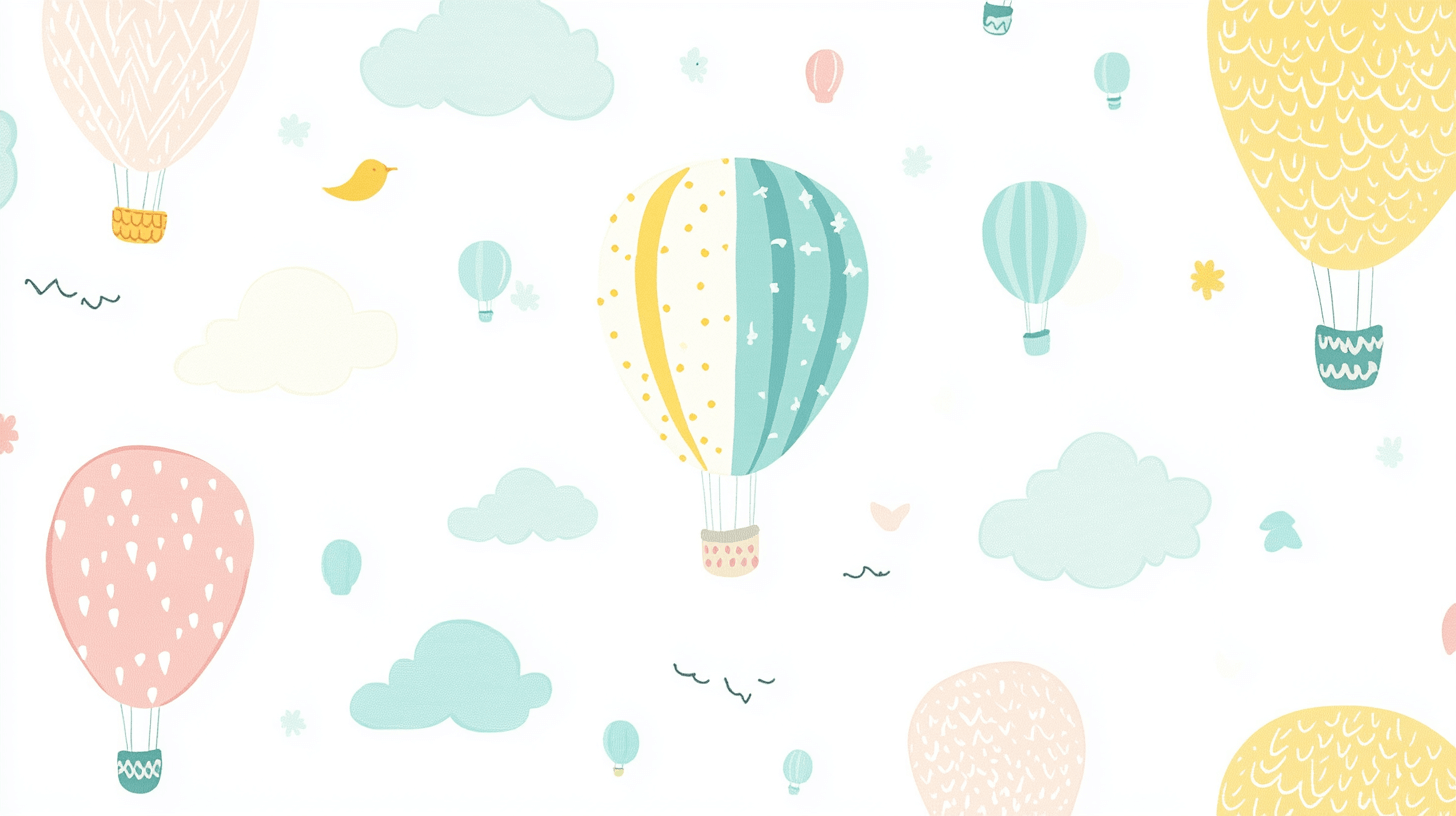 Hot Air Balloon and Colorful Balloons Wallpaper | Murals Wallpaper