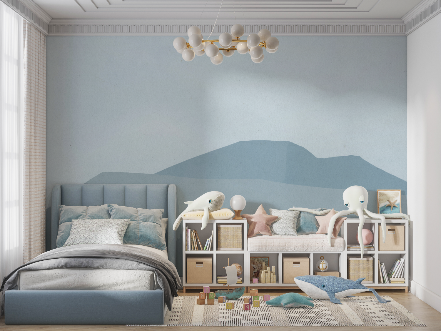 Blue Design Kids Wallpaper | Murals Wallpaper