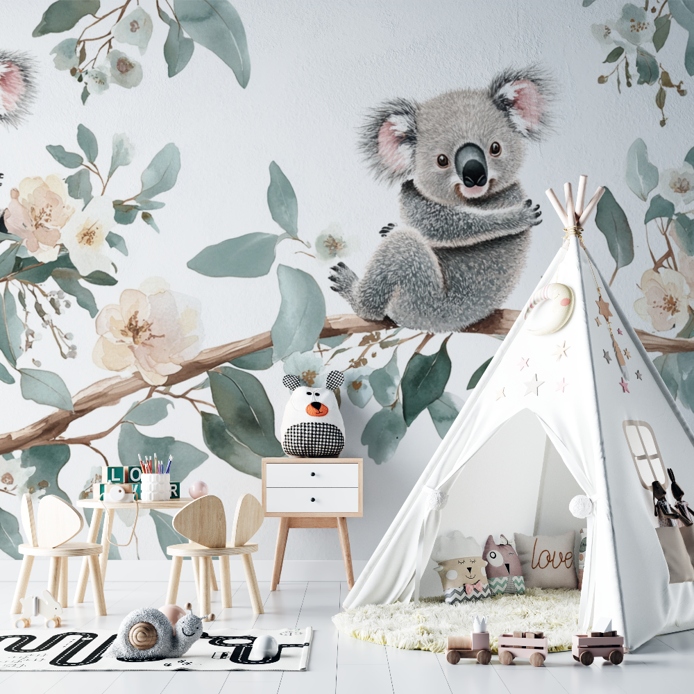 Koala Wallpaper in a Soft Universe | Murals Wallpaper