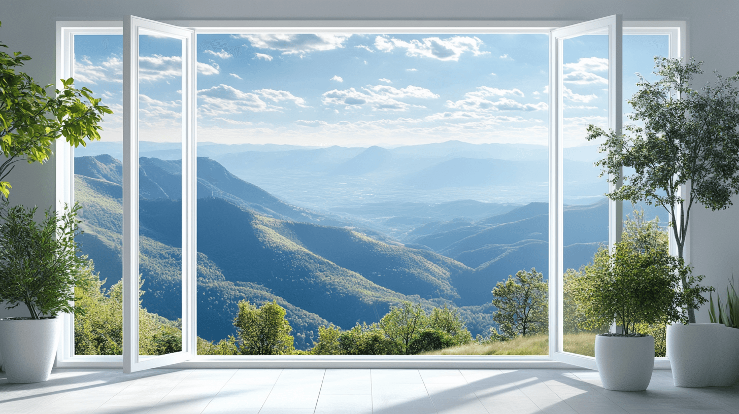 Panoramische Tapete Trompe L'oeil Offenes Fenster