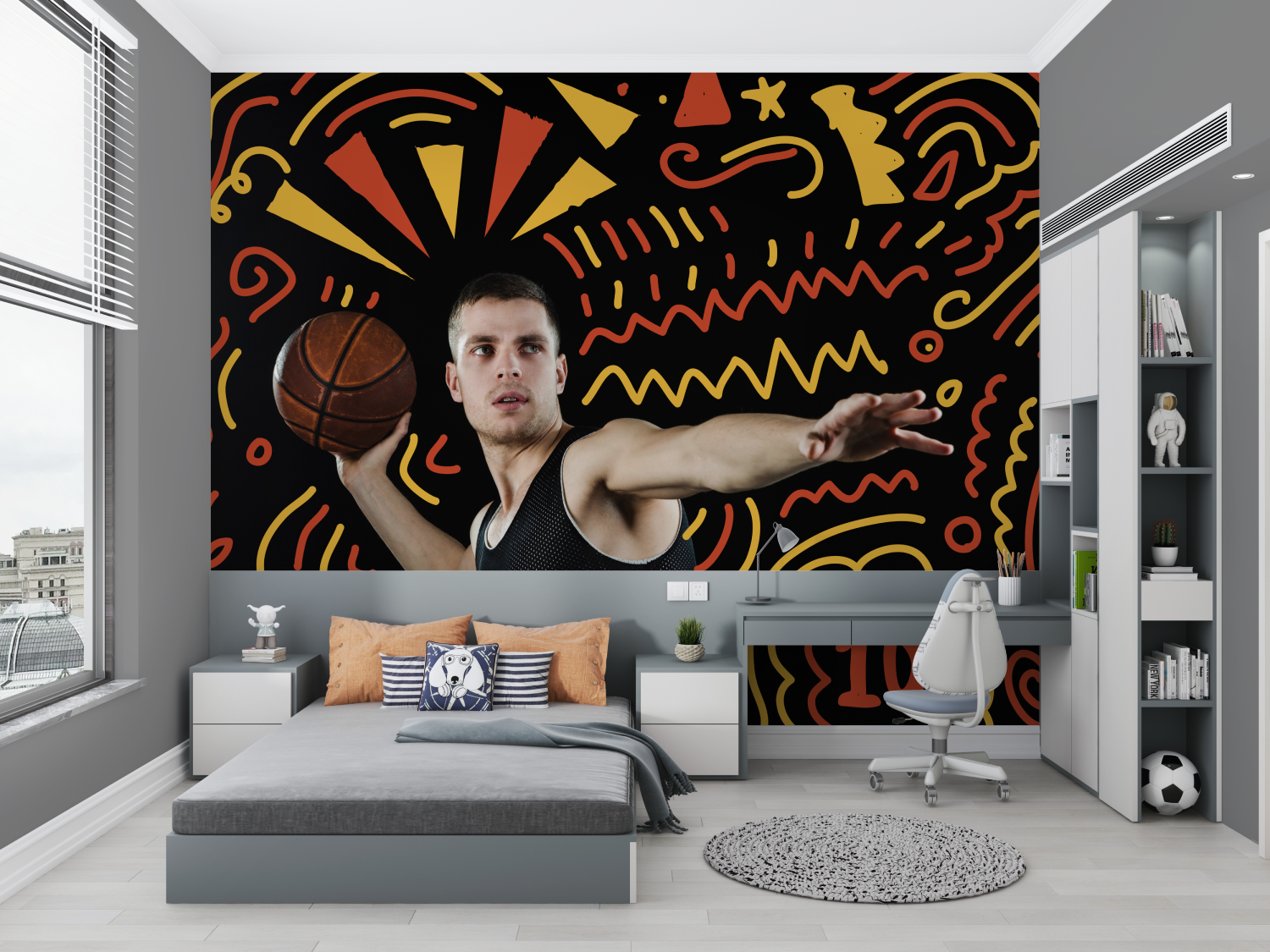 Sporty Teen Room Wallpaper | Murals Wallpaper