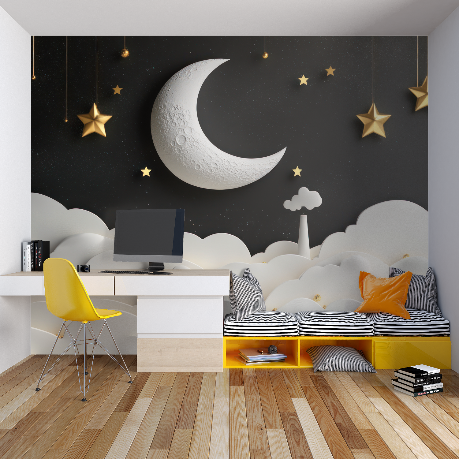 3D Moon Wallpaper for Kids | Murals Wallpaper