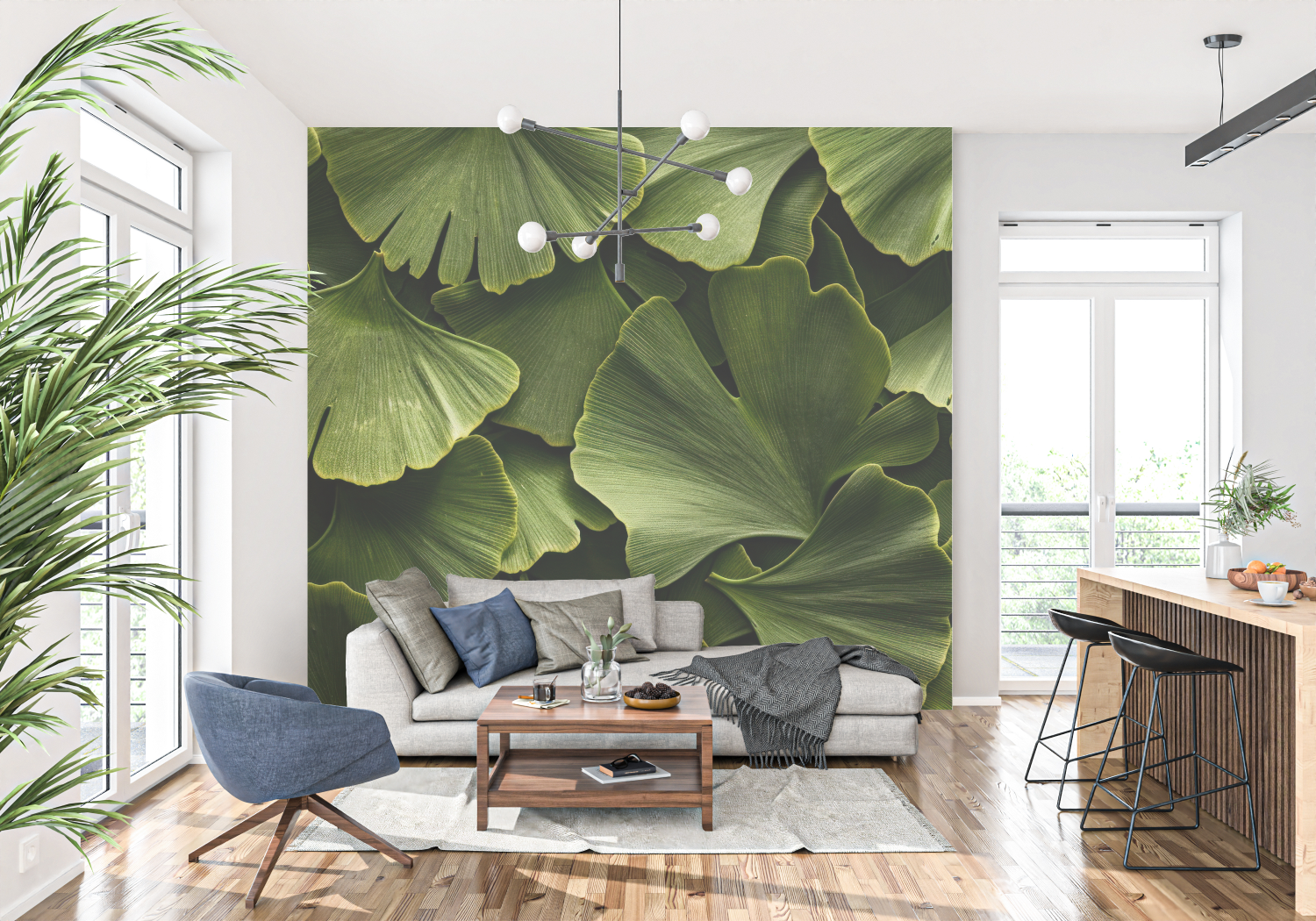 Ginkgo Green Wallpaper | Murals Wallpaper