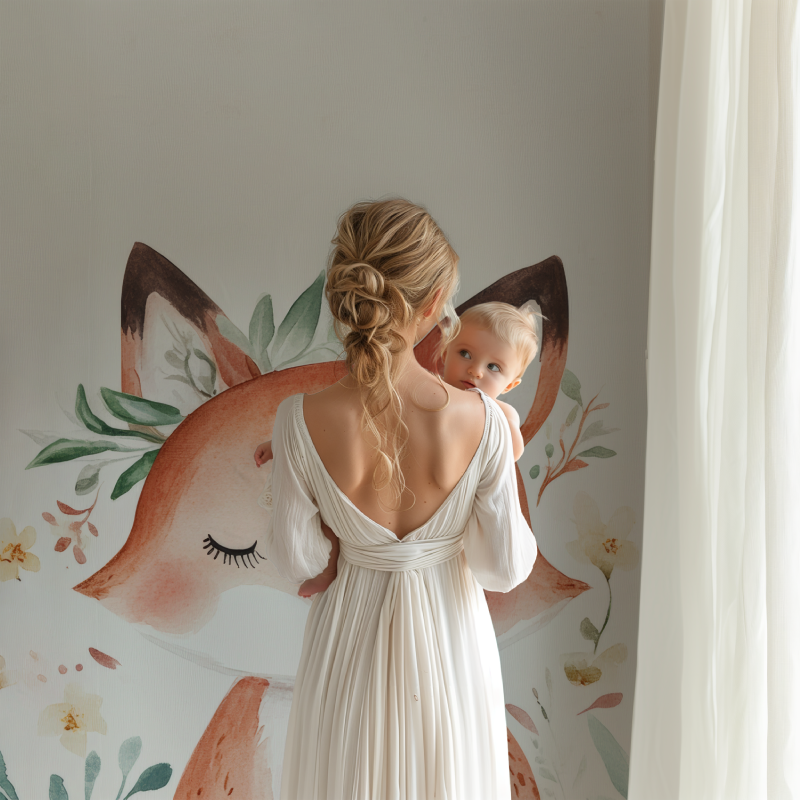 Bohemian Fox Wallpaper White Background | Murals Wallpaper
