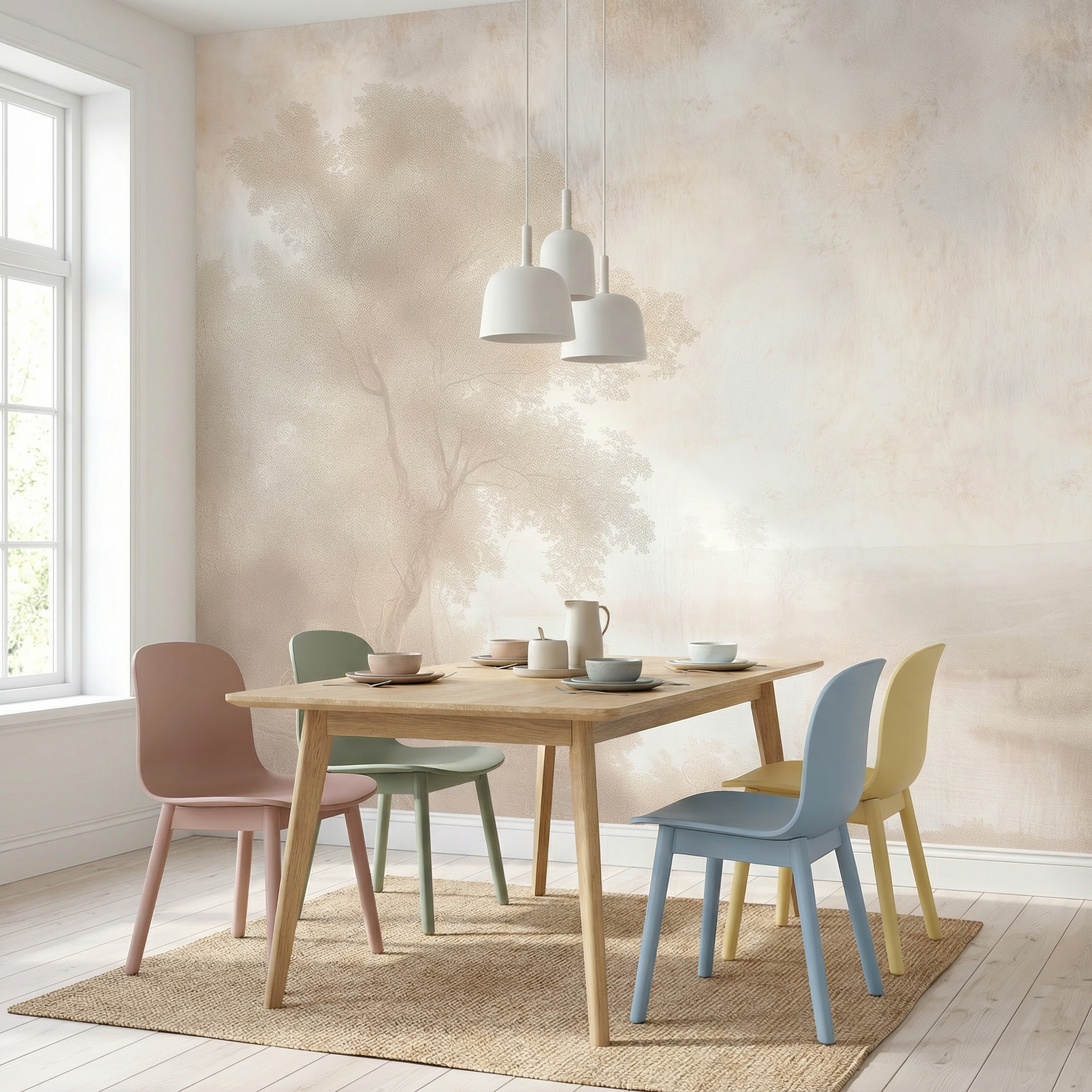 Pastel Heritage Landscape Mural Wallpaper