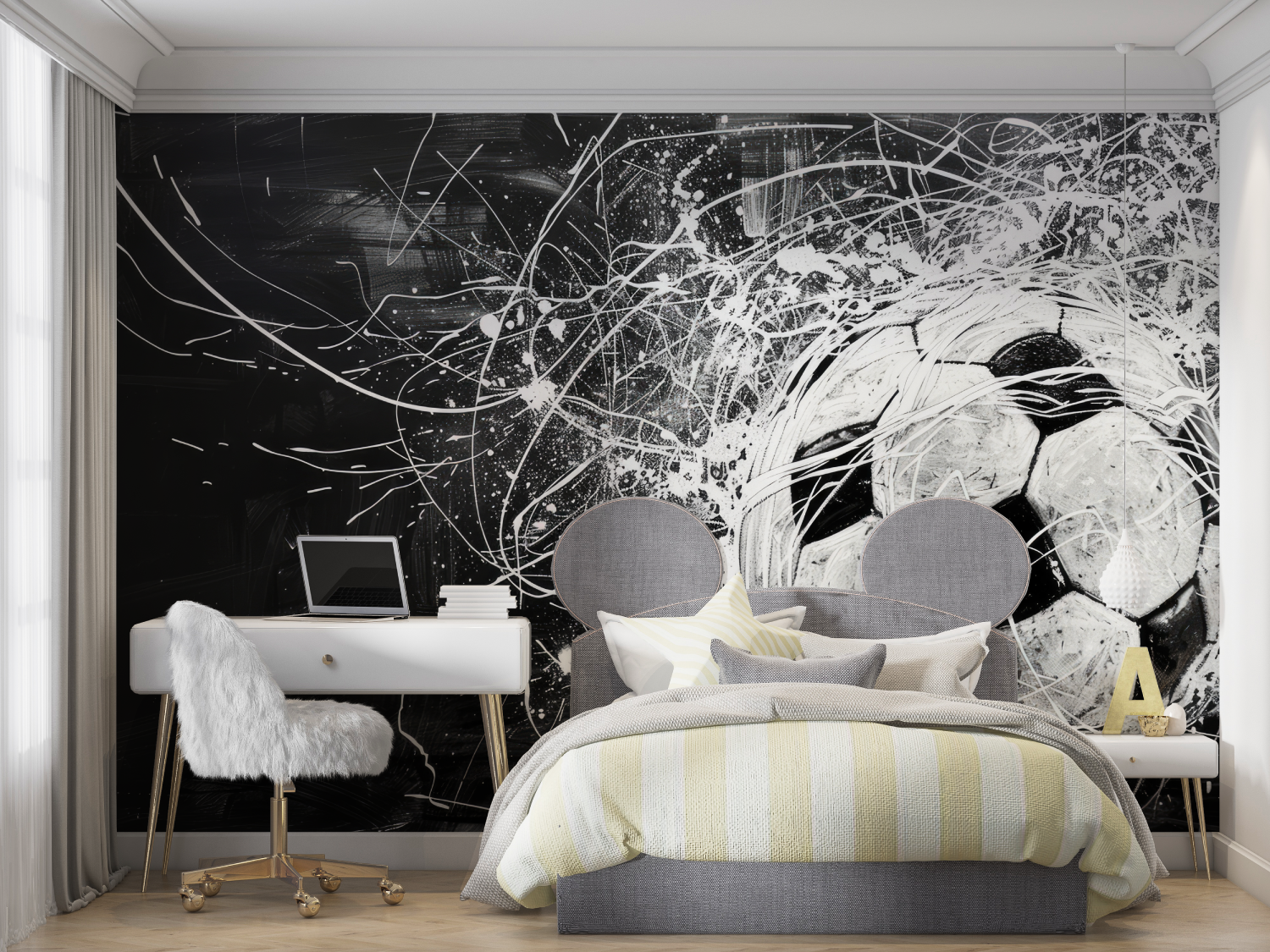 Papier-Fußball-Dekoration ohne Panoramafenster