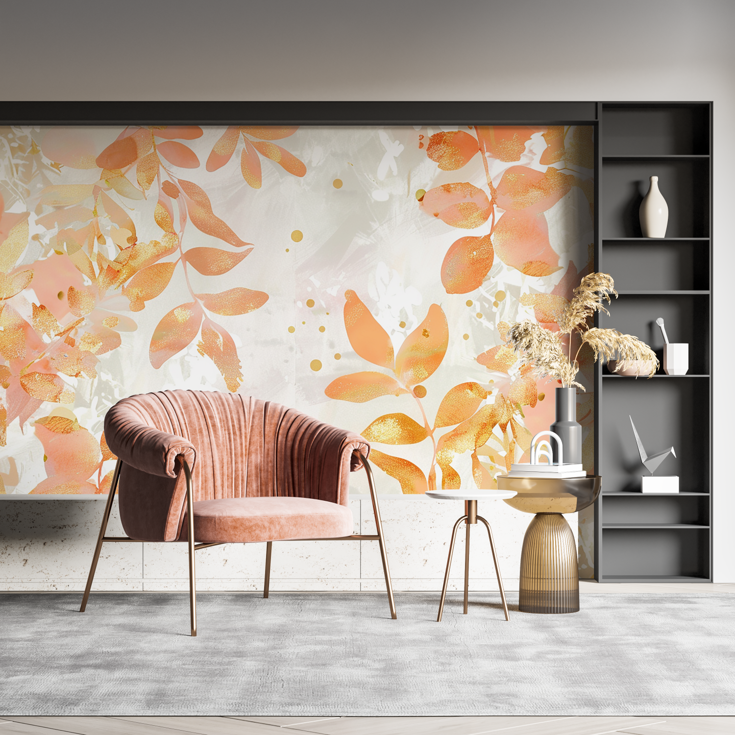 Pink Orange Gold Wallpaper | Murals Wallpaper
