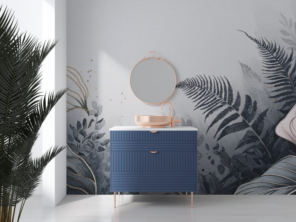 Bathroom Leaf Wallpaper | Murals Wallpaper