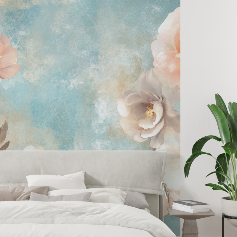 Watercolor Floral Textured Wallpaper | Murals Wallpaper