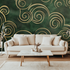 Khaki Green Vintage Wallpaper | Murals Wallpaper