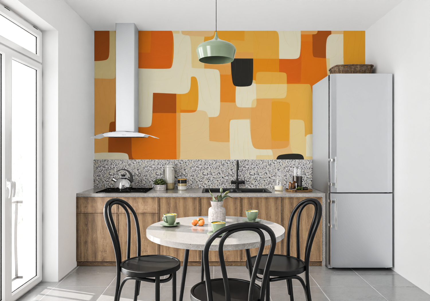 Graphic Orange Wallpaper | Murals Wallpaper