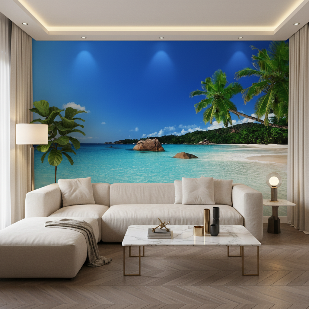 Mural wallpaper sea beach