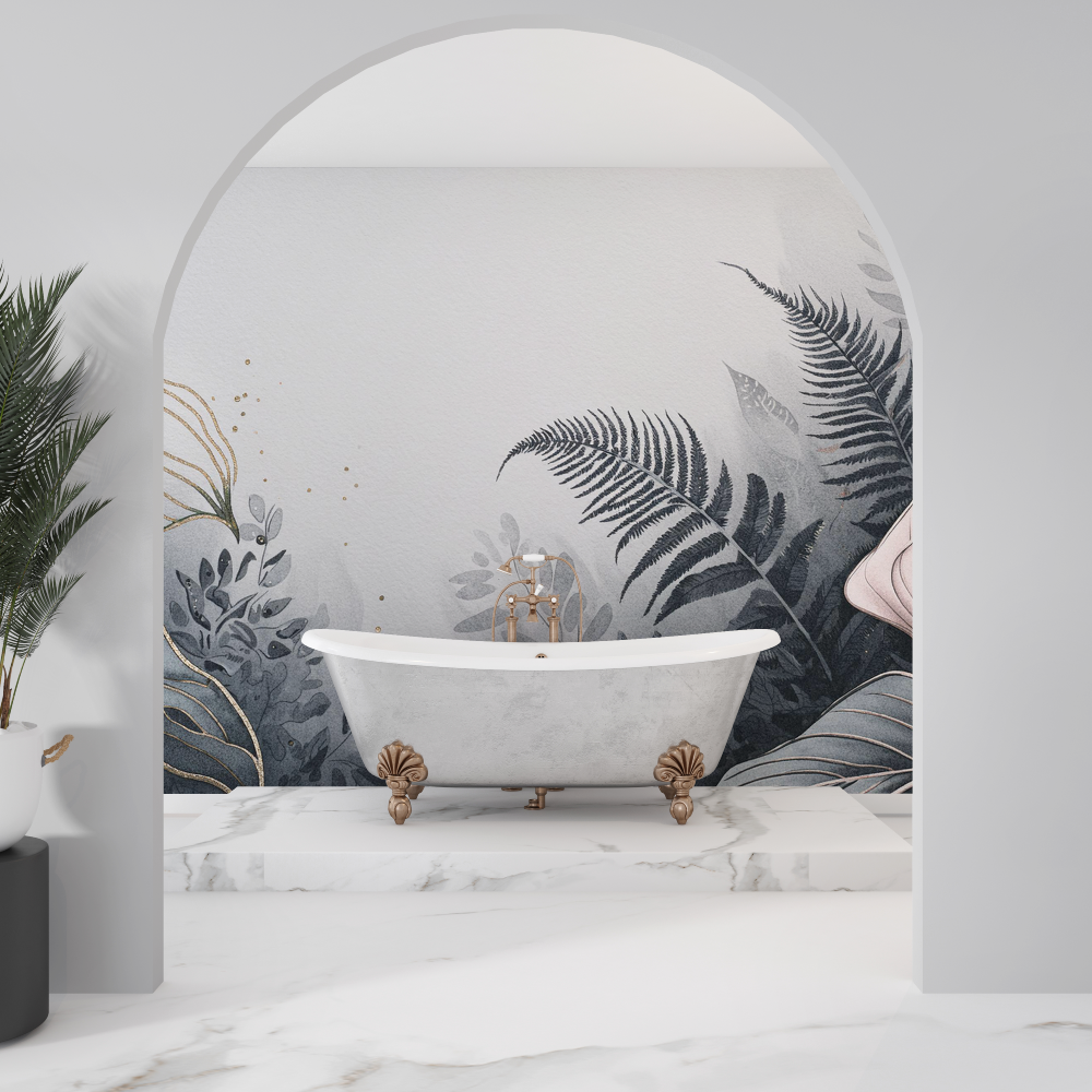 Bathroom Leaf Wallpaper | Murals Wallpaper