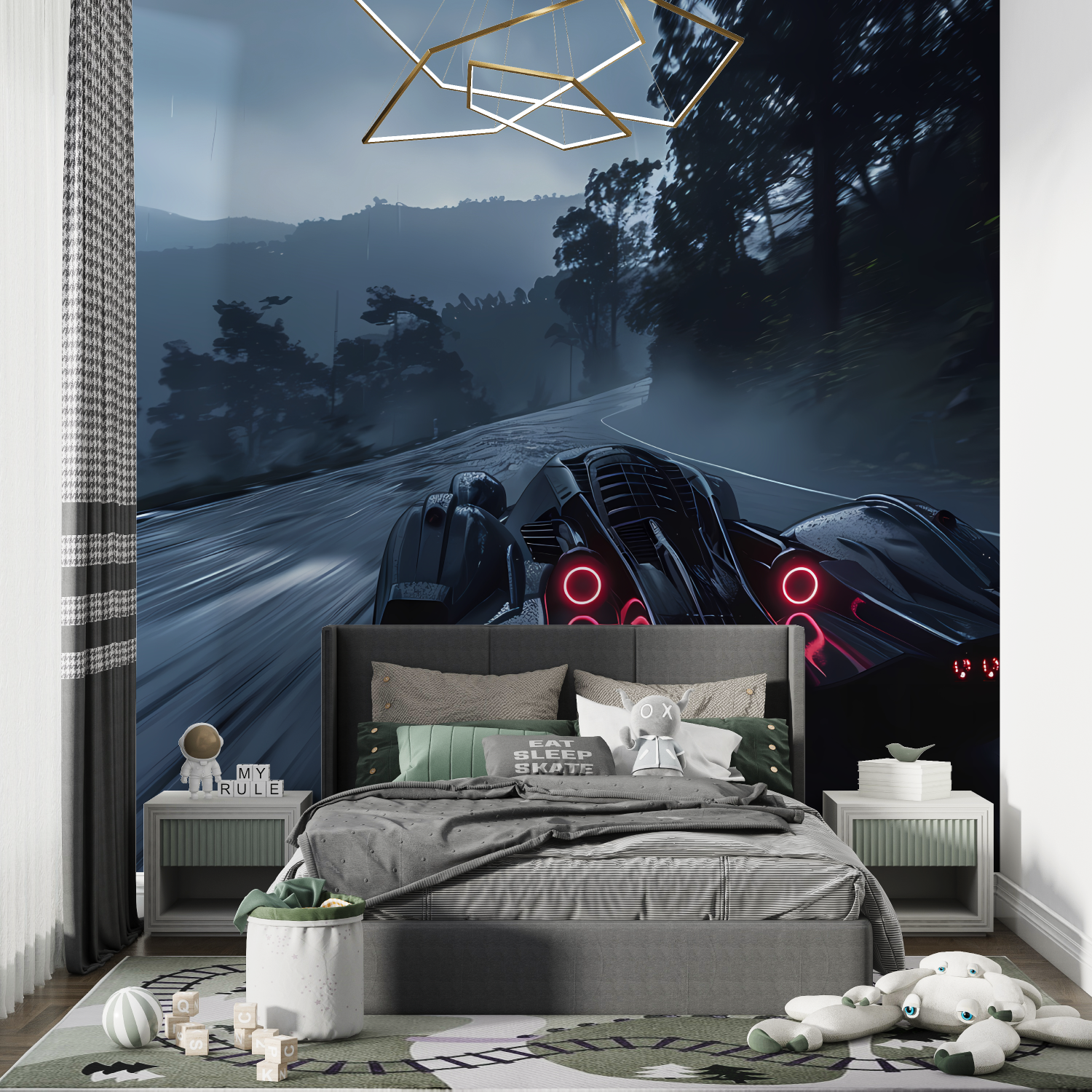 3D Wallpaper for Adult Bedroom Car Tuning | Murals Wallpaper
