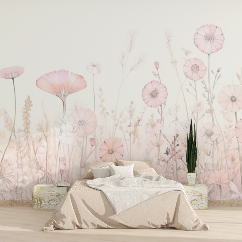 Watercolor Light Flowers Wallpaper | Murals Wallpaper