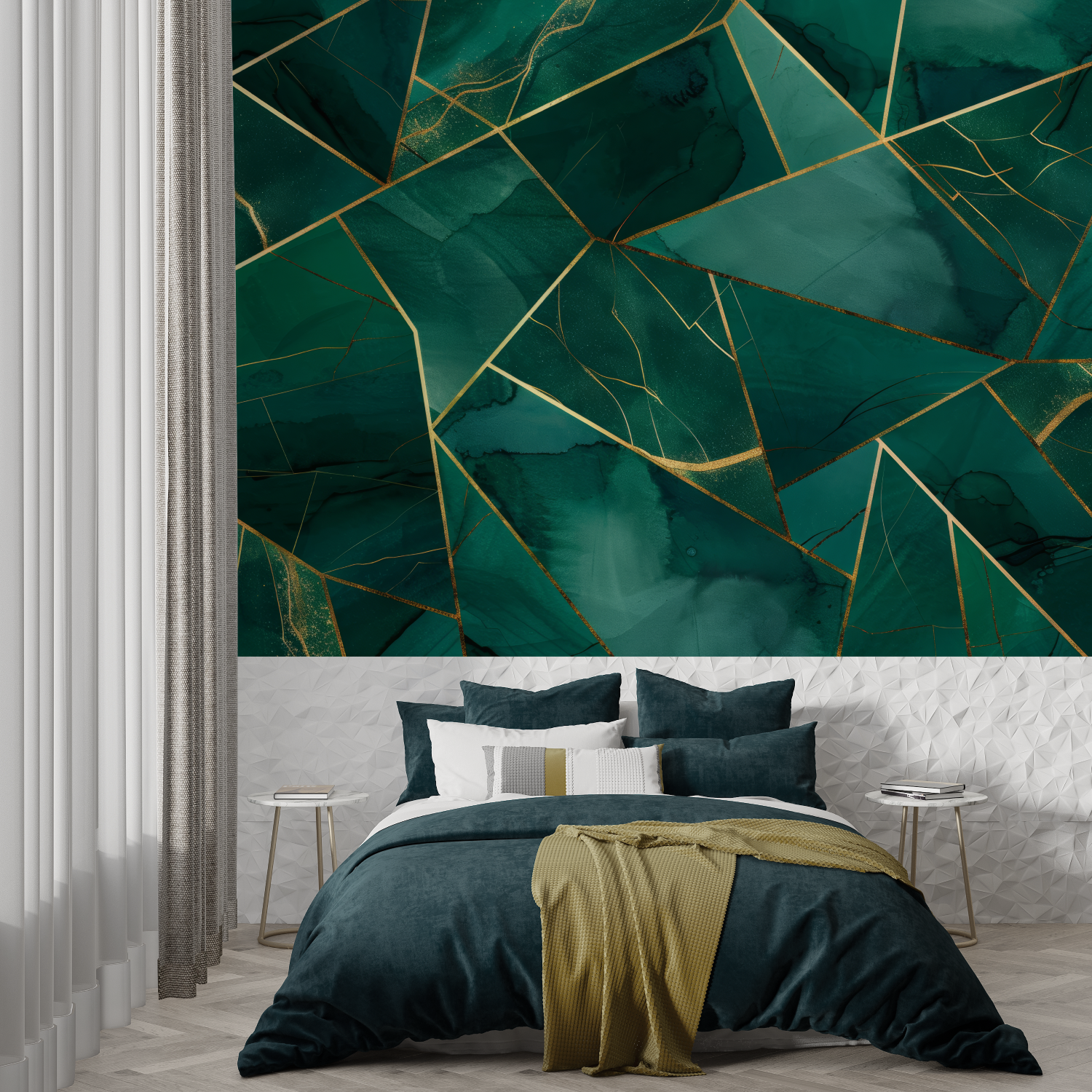 Emerald Green and Gold Wallpaper | Murals Wallpaper