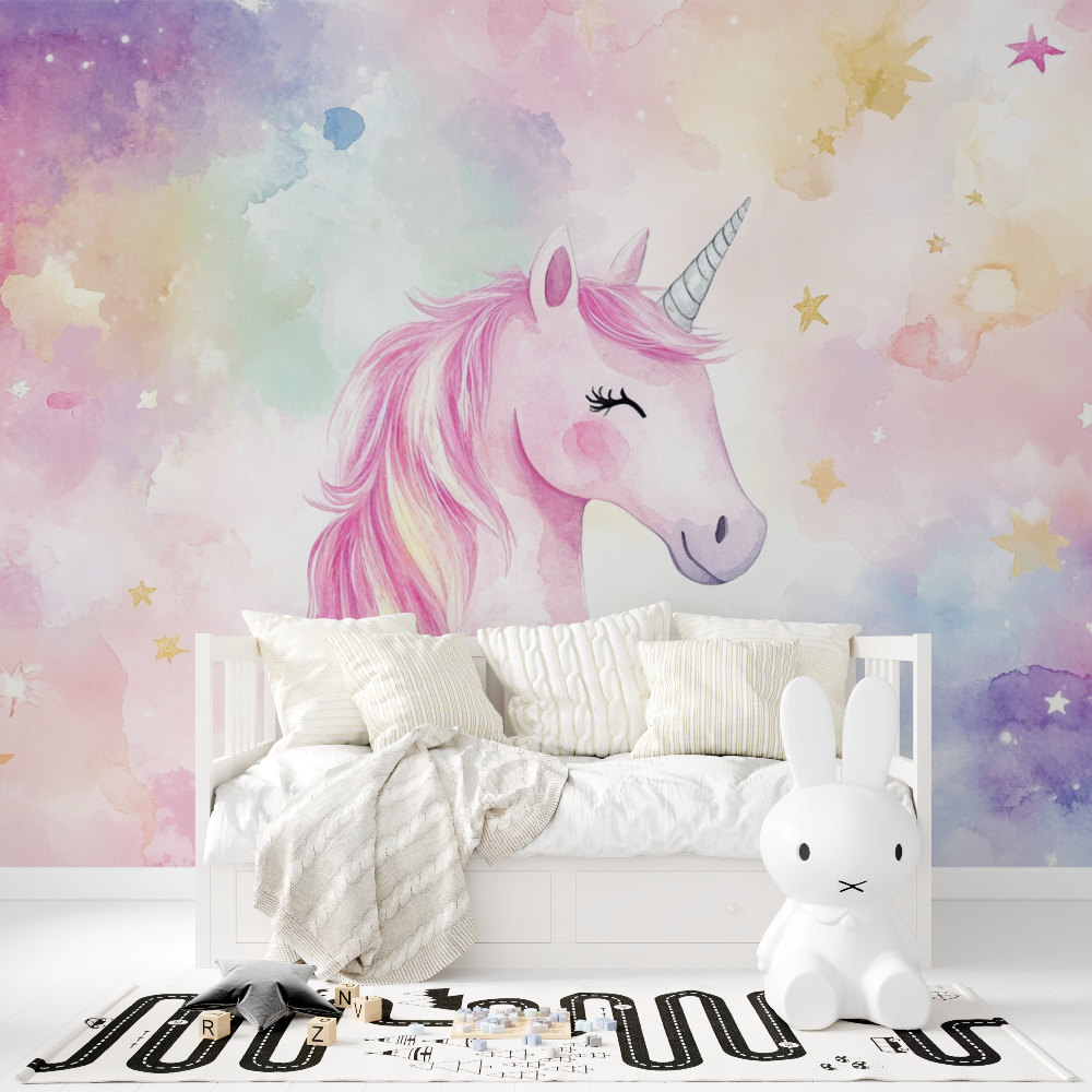 Unicorn Themed Kids' Room Wallpaper | Murals Wallpaper