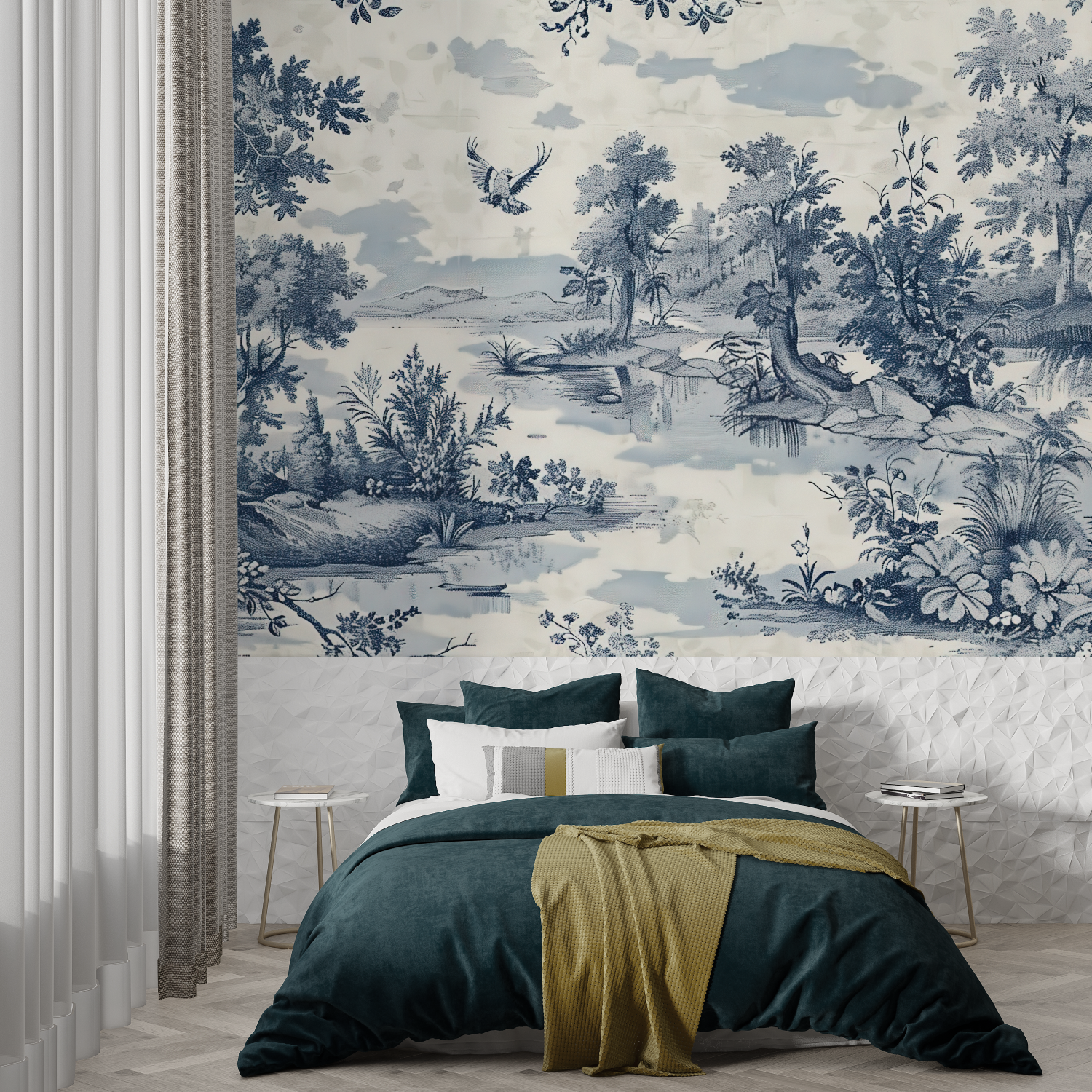 Toile de Jouy Wallpaper for Bedroom | Murals Wallpaper