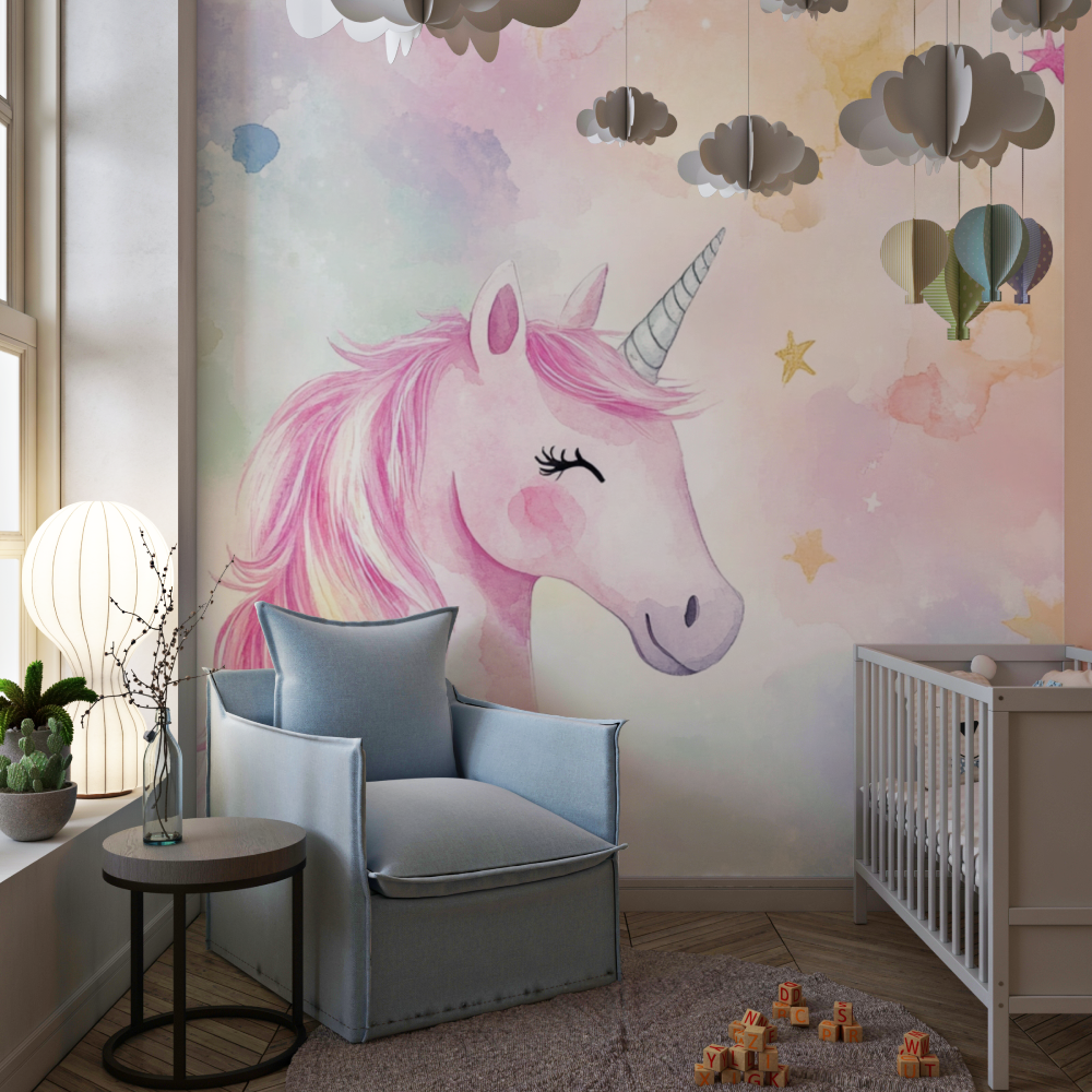 Unicorn Themed Kids' Room Wallpaper | Murals Wallpaper