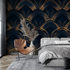 Art Deco Black and Gold Relief Wallpaper | Murals Wallpaper