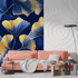 Blue Gecko Gold Art Deco Wallpaper | Murals Wallpaper