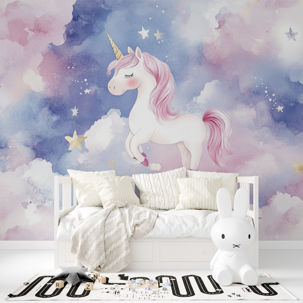 Baby Unicorn Dream and Cloud Wallpaper | Murals Wallpaper