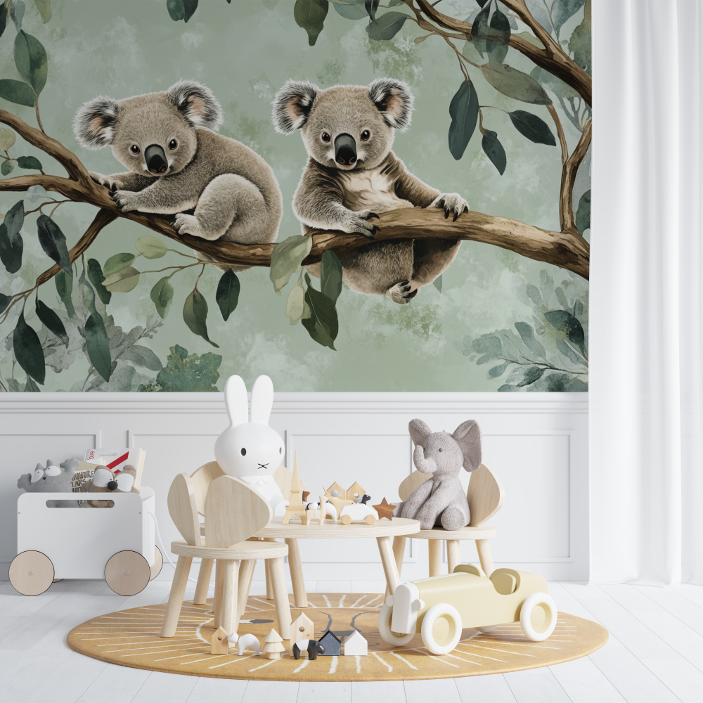 Koala Wallpaper with Plant Shadows | Murals Wallpaper