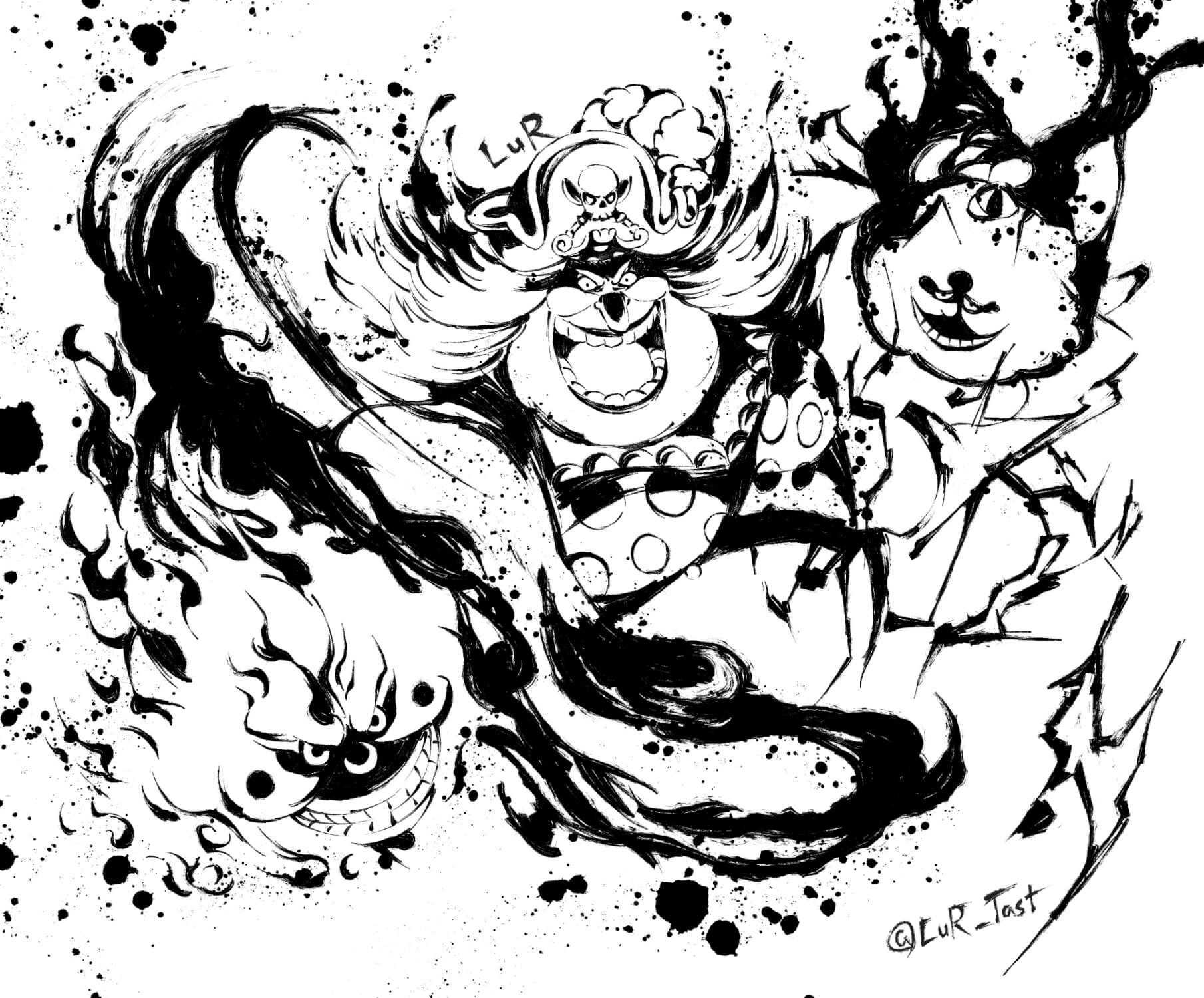 One Piece Big Mom Black and White Wallpaper | Murals Wallpaper